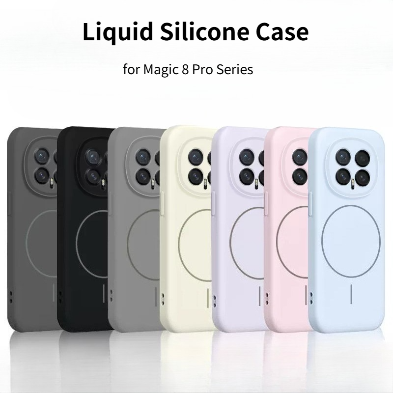 Liquid Silicone Magnetic Phone Case - غطاء هاتف أنيق من السيليكون السائل