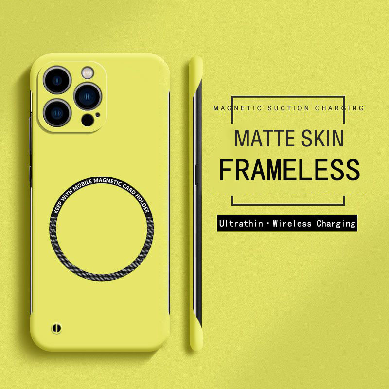 Matte Hard Pc Back Case - حافظة مغناطيسية بدون إطار لهاتف Magsafe