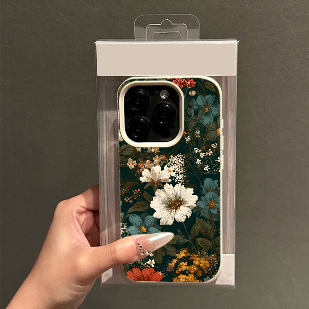 Vintage Floral Pattern Soft Case - غطاء هاتف بتصميم زهري عتيق ونمط