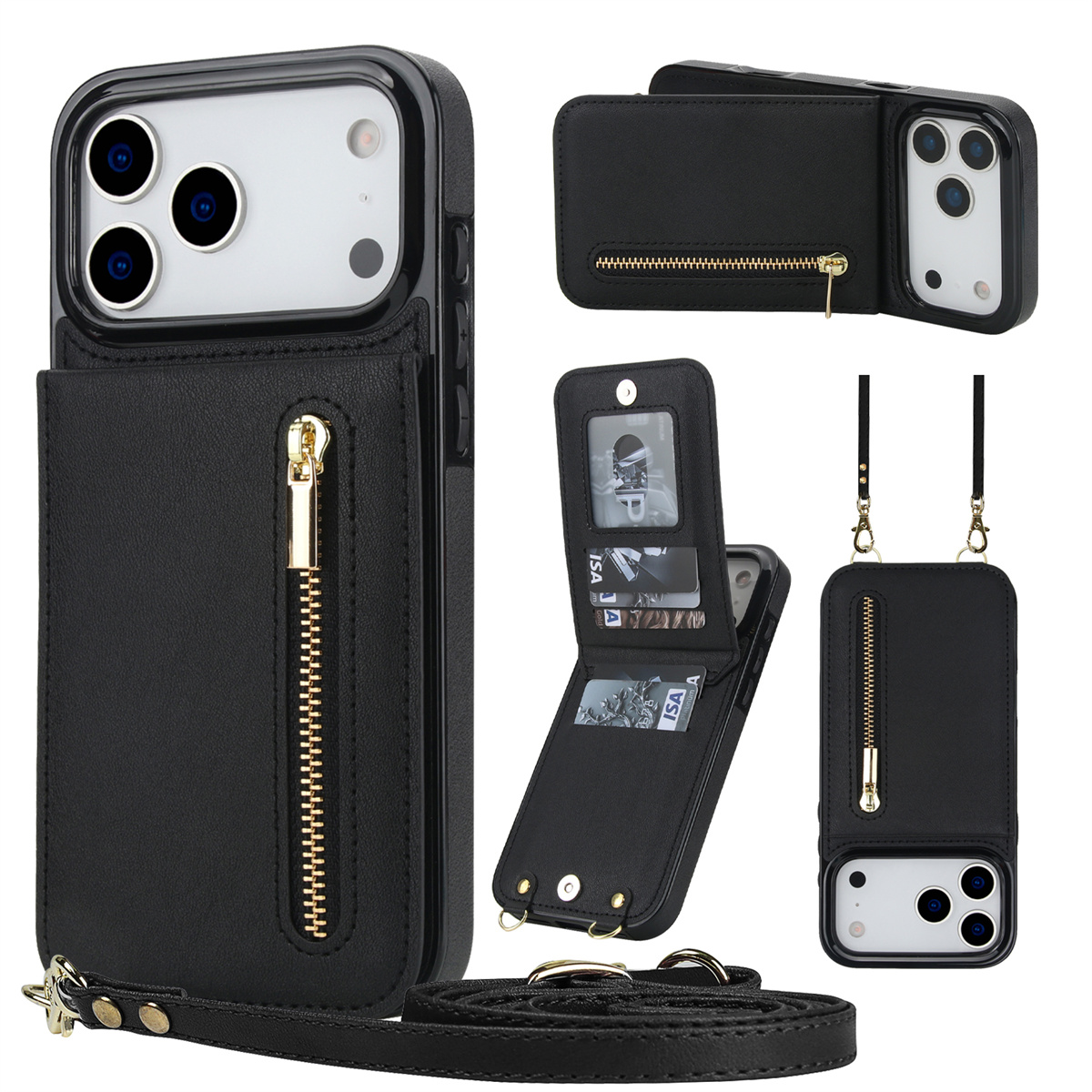 حافظة هاتف جلدية بسحاب وحامل ب - مراجعة Leather Wallet Card Holder Phone Cover وسعره