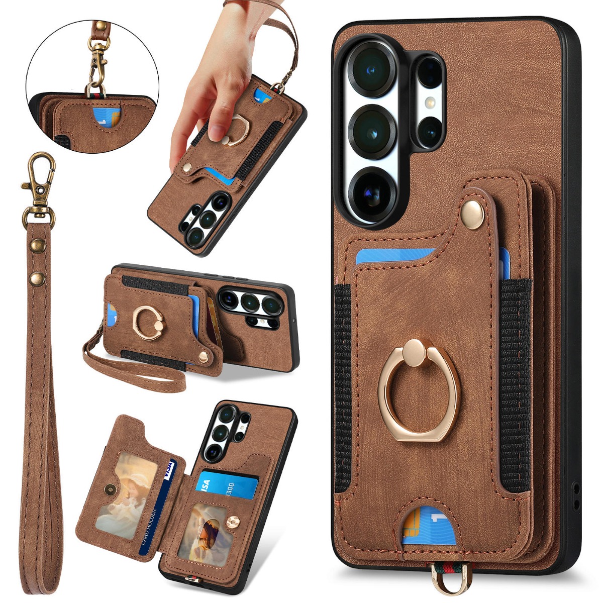 غطاء هاتف لسامسونج S26 ألترا S - مراجعة Leather Wallet Card Holder Phone Cover وسعره