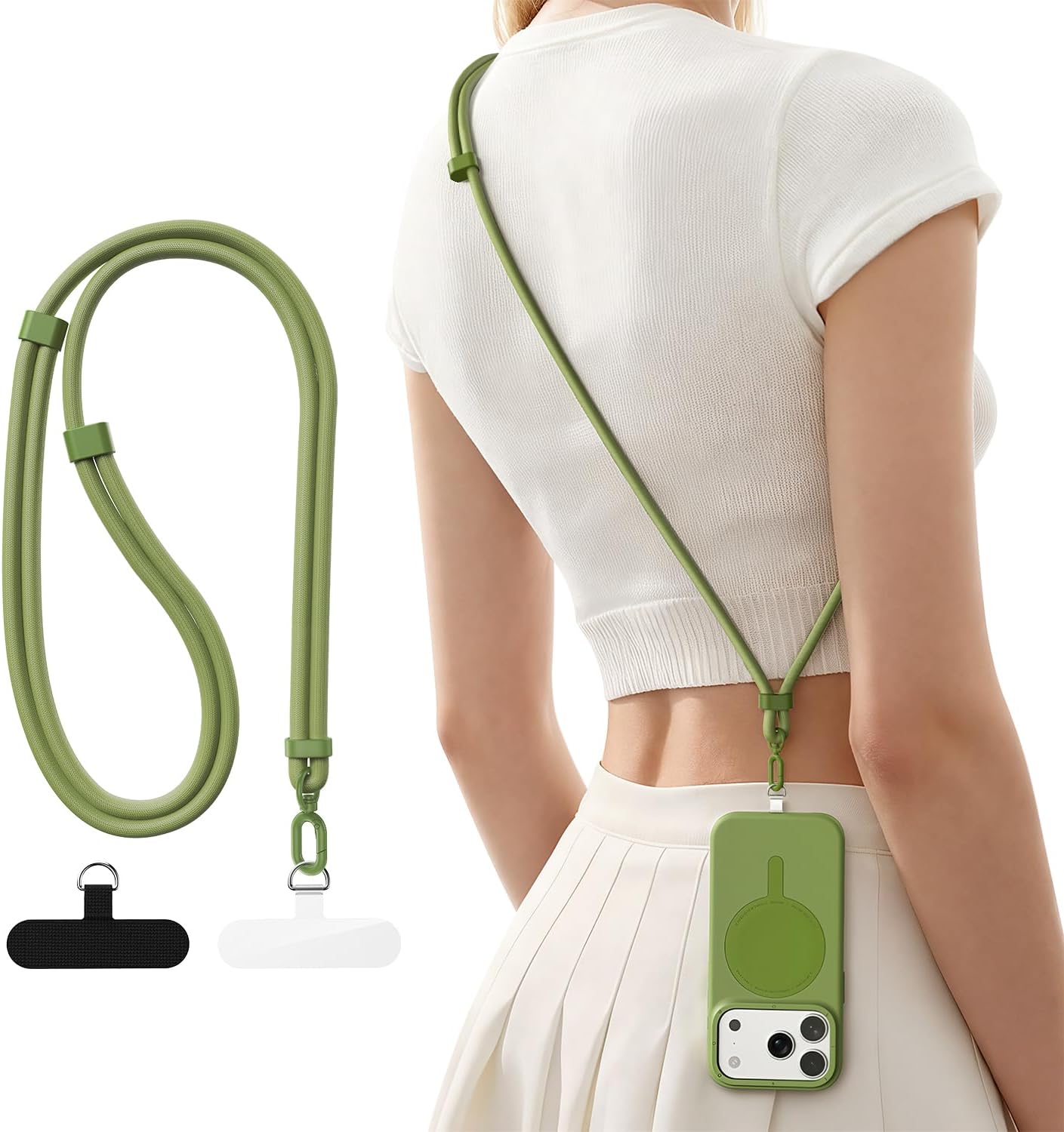 حبل تعليق للهاتف مع شريطين من  - مراجعة Crossbody Lanyard Neck Strap Case وسعره