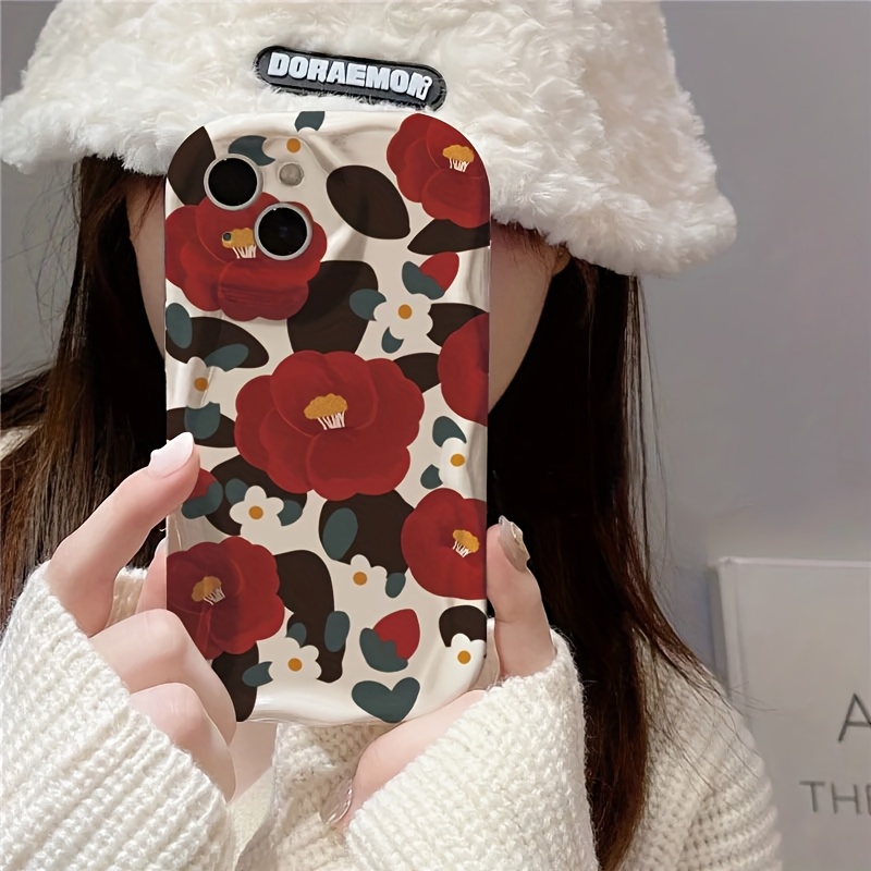 غطاء هاتف بنمط أزهار الكاميليا - مراجعة Vintage Floral Pattern Soft Case وسعره